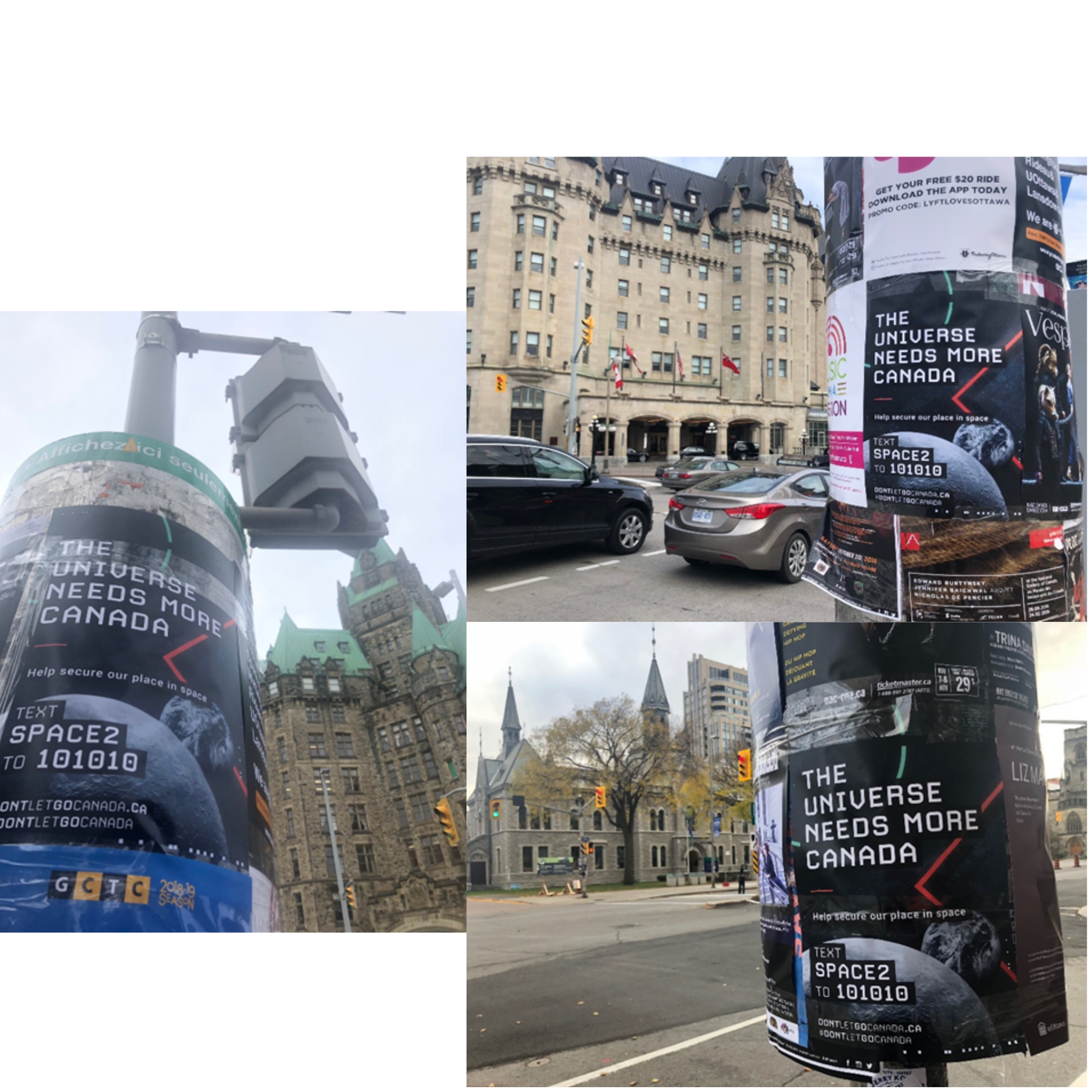 Street posters with SMS call to action