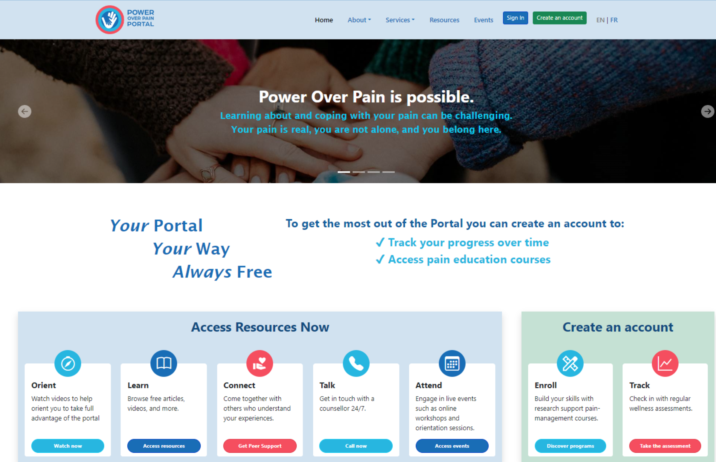 Data tracking was implemented for key website user behaviours, such as clicks on resource buttons and account creation